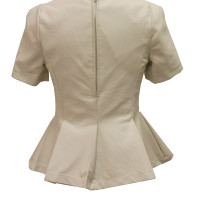 PU PEPLUM TOP- WHITE - Image 2