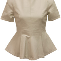 PU PEPLUM TOP- WHITE