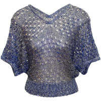 FOK2261 Sequin Knitted Poncho Top - Image 3