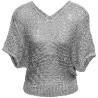FOK2261 Sequin Knitted Poncho Top - Image 7
