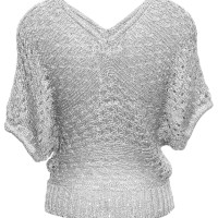 FOK2261 Sequin Knitted Poncho Top - Image 6