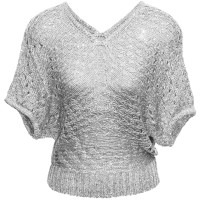 FOK2261 Sequin Knitted Poncho Top - Image 5