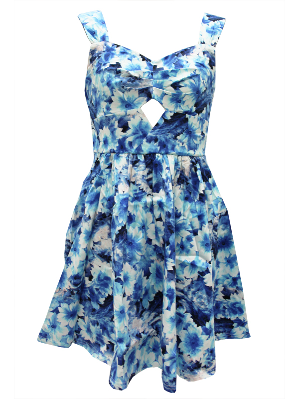 FD0994 Floral Pleated Dress - Face Off Australia