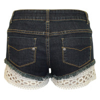 FSH0389 Face Off Denim Short with Lace trim - Image 2