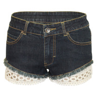 FSH0389 Face Off Denim Short with Lace trim