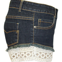 FSH0389 Face Off Denim Short with Lace trim - Image 3