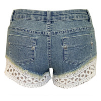 FSH0389 Face Off Denim Short with Lace trim - Image 5