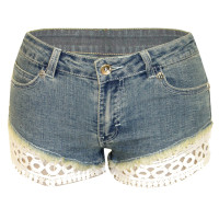 FSH0389 Face Off Denim Short with Lace trim - Image 4