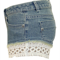 FSH0389 Face Off Denim Short with Lace trim - Image 6