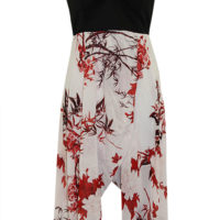 FD0881 HIGH LOW MAXI DRESS  - RED