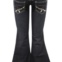 FP1035 Flare Denim Jeans with Buckle - Image 2