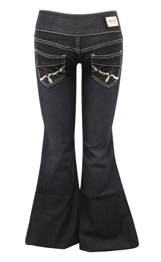 FP1035 Flare Denim Jeans with Buckle - Face Off Australia