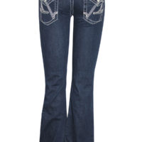 FP2376 WHITE STITCH DENIM FLARE JEANS - Image 2