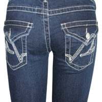 FP2376 WHITE STITCH DENIM FLARE JEANS - Image 3