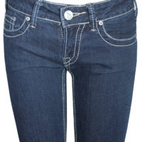 FP2376 WHITE STITCH DENIM FLARE JEANS - Image 4