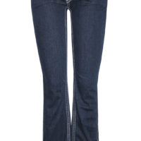 FP2376 WHITE STITCH DENIM FLARE JEANS