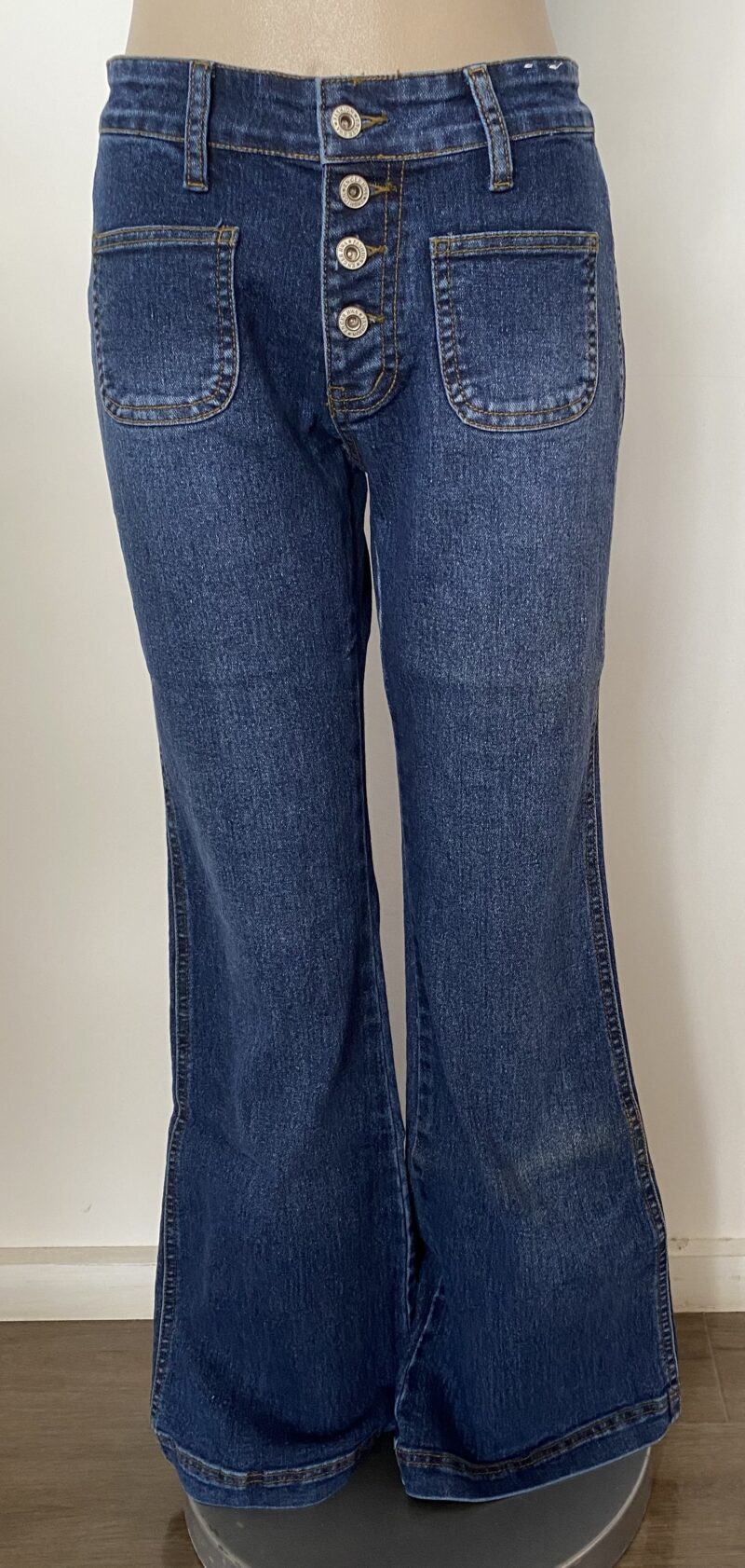 FP8559-STERTCH DENIM GOLD STITCHES