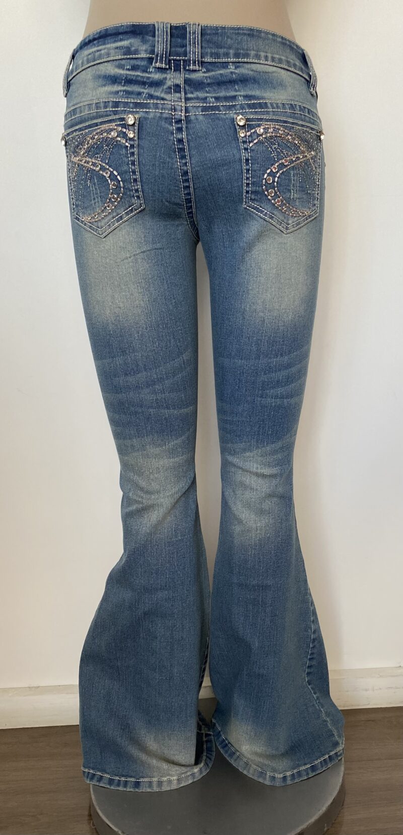 FP7302-DIAMONDS POCKETS FLARE DENIM - Image 2