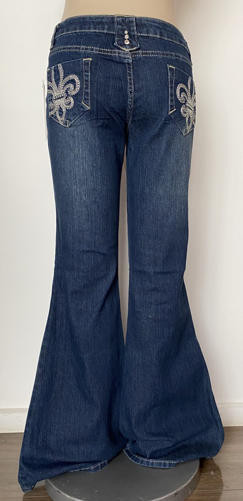 FP1042-Diamante trim Jeans - Image 2