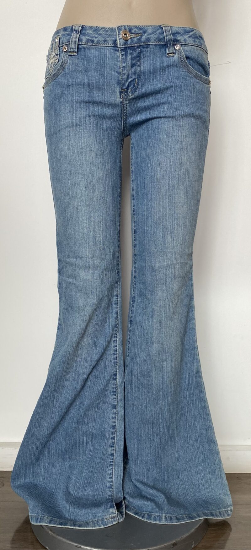 FP1042-Diamante trim Jeans - Image 3