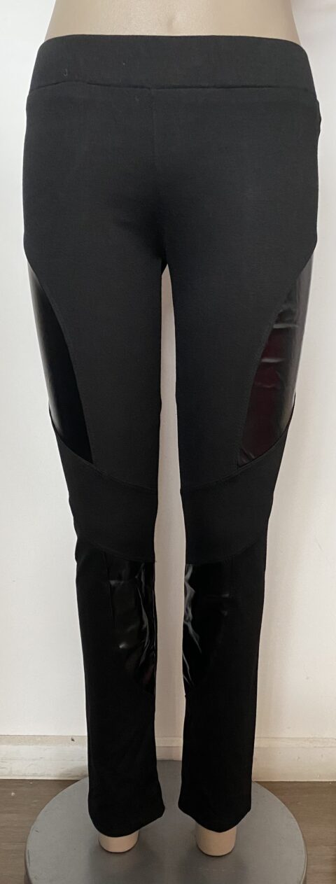 FSP0436-Leatherette trim leggings