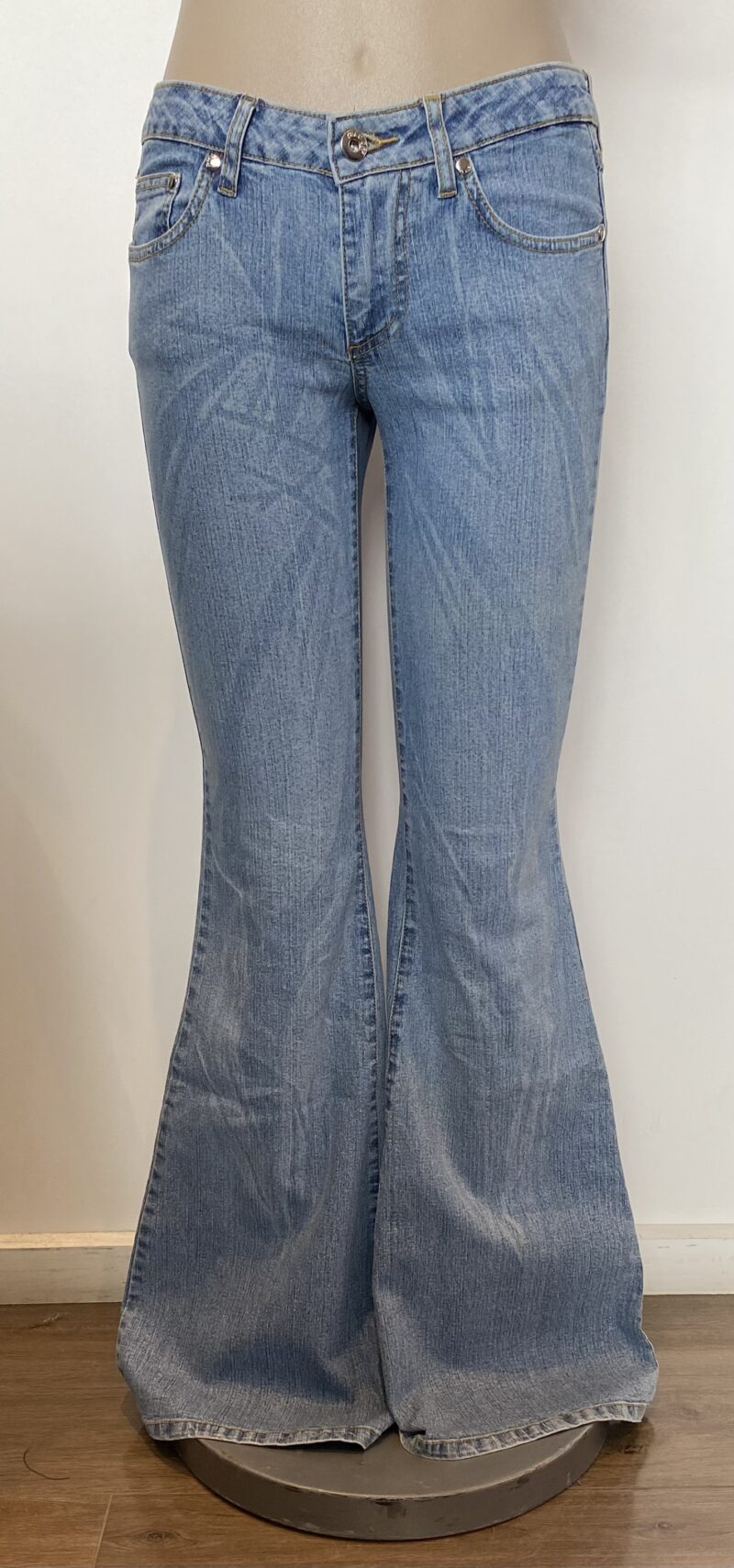 FP7480-ABSTRACT FLARE DENIM PANTS - Image 3