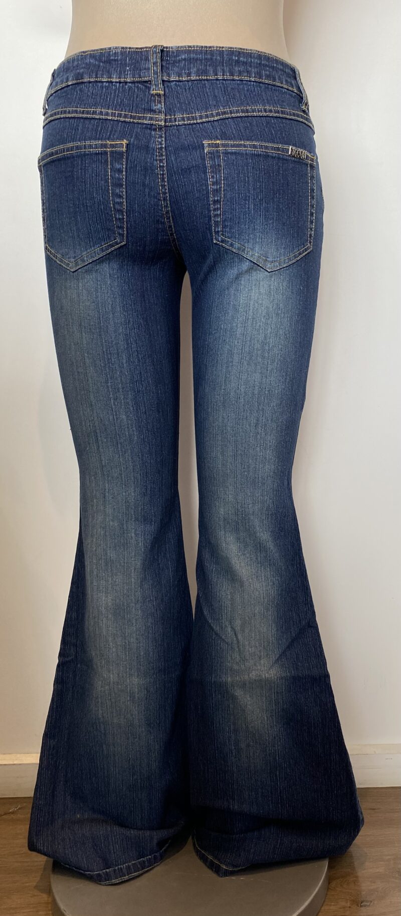FP7480-ABSTRACT FLARE DENIM PANTS - Image 2