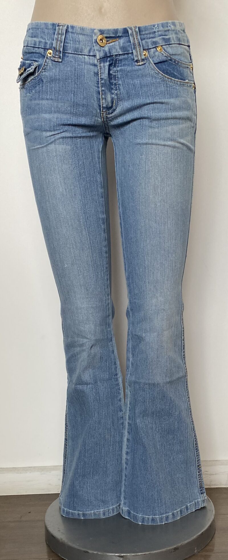 FP0888-GOLDEN BUTTONS/EMBROIDERY DENIM