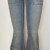 FP7459-WIASTLESS FLARE DENIM PANTS