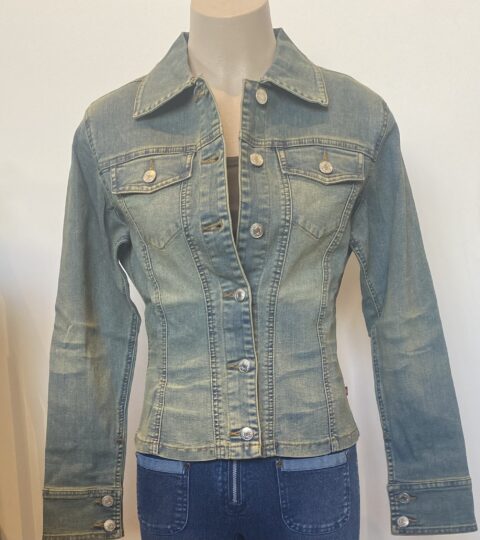 FJ0217-DIRTY DENIM FANCY WASHED WAIST JACKET