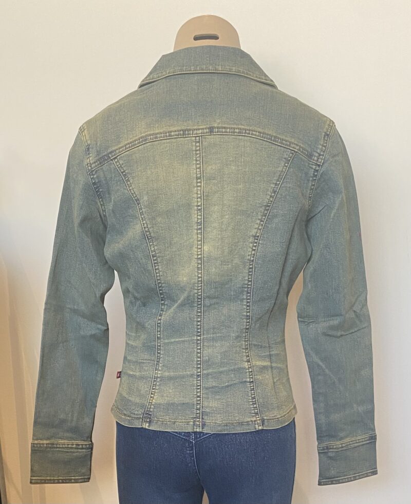 FJ0217-DIRTY DENIM FANCY WASHED WAIST JACKET - Image 2