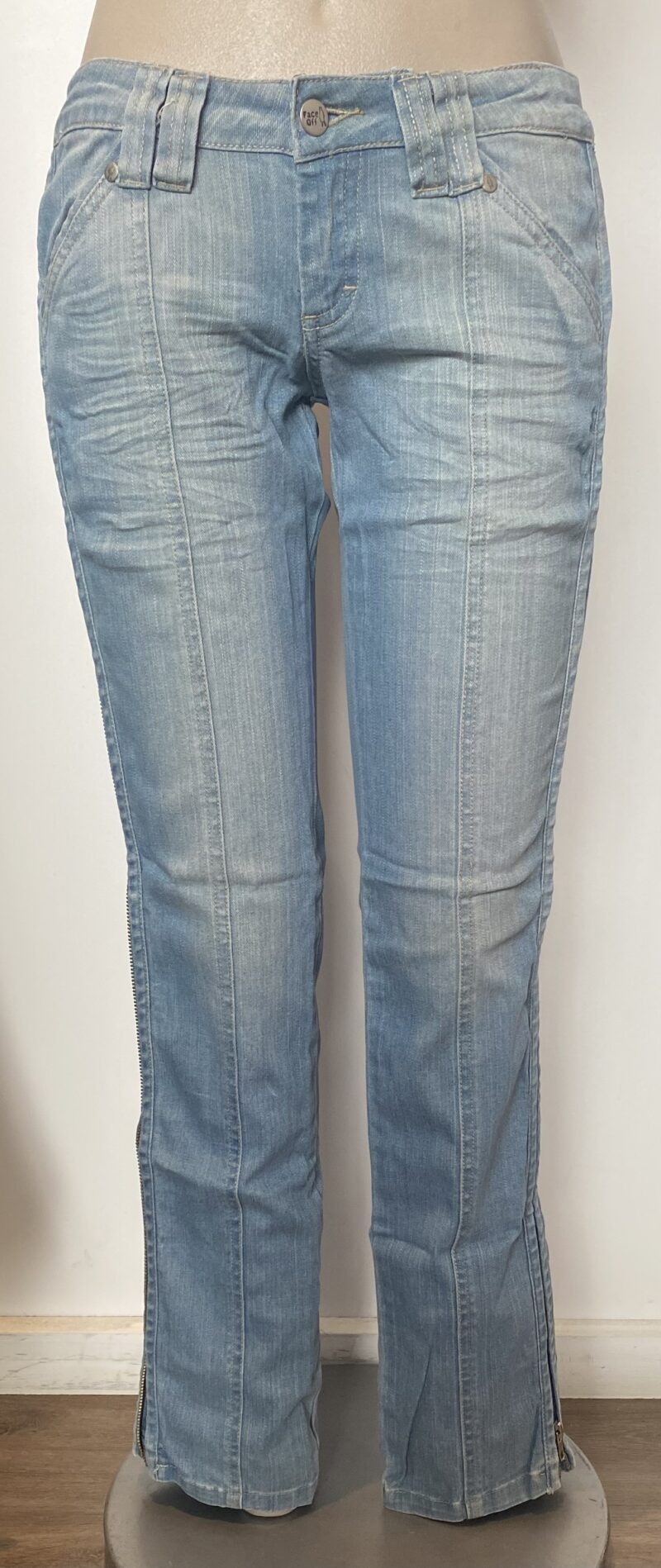 FP0964-FULL ZIPPER BOY FRIEND SKINNY DENIM